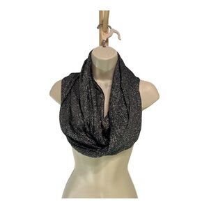 Scarf in woven black and sparkly silver threads 36” x 16”